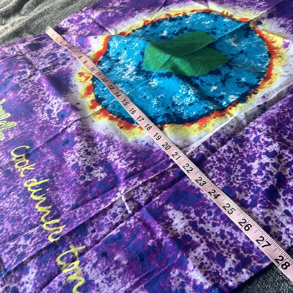 Penzeys Tie Dye Heal The World Cook DInner Tonight Towel / Cloth and Magnet